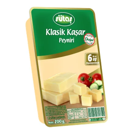 Sütaş Klasik Kaşar Peyniri 200 g ambalajı