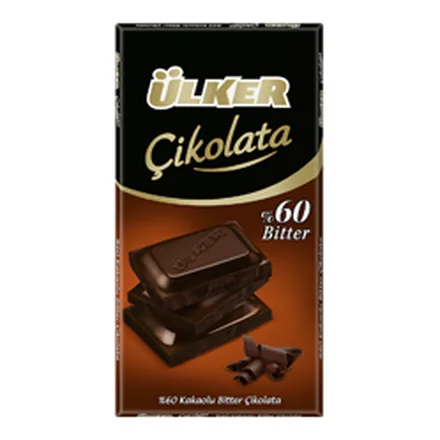 Ülker Çikolata %60 Bitter tablet ambalajı