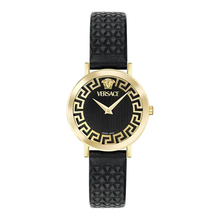 Versace Daedalus VE9A00224 siyah kadranlı altın rengi kasalı kadın kol saati