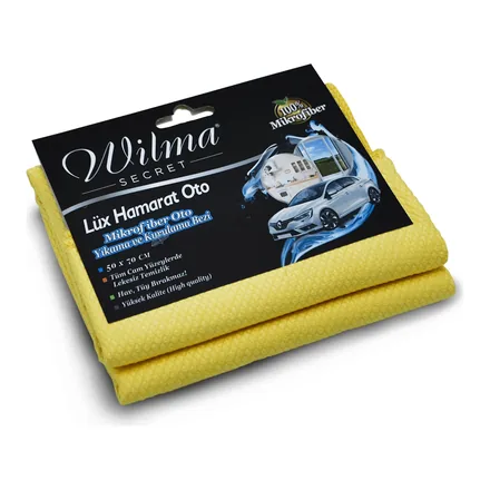 Wilma Secret Lüx Hamarat 50x70 cm sarı mikrofiber cam ve kurulama bezi
