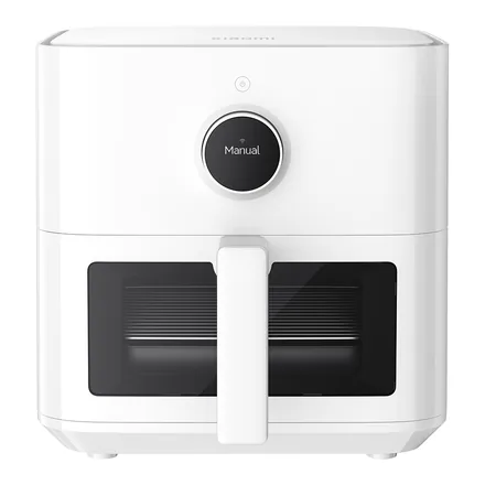 Xiaomi Smart Air Fryer 5.5L beyaz gövde ve ön şeffaf pencere