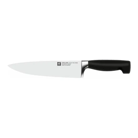 Zwilling Vier Sterne Four Star Şef Bıçağı 20 cm, siyah plastik saplı dövme Alman bıçağı – üretici görseli